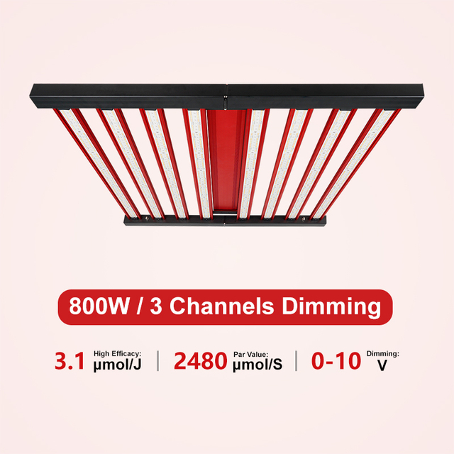 3.1umol/j MEIJIU 700w 800w 1000w Waterproof Samsung Lm301h EVO Lm281b Lm301b 3 Channel UV IR Led Grow Light Bars
