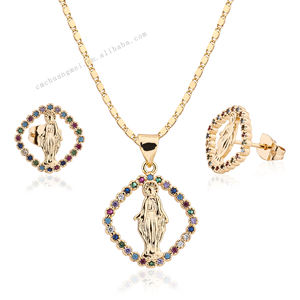 Joyería de Verano CM 2022, Joyería Religiosa de la Virgen María en Oro de 18K, Conjunto de Joyería de Dubái, Conjuntos de Collar y Aretes, Conjuntos de Joyería Europea - Product Image 2