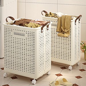 Rmier Compact Foldable <strong>Laundry</strong> <strong>Hamper</strong> With Wheels Portable &amp; Versatile Storage Basket <strong>for</strong> Dirty Clothes and Sundries - Product Image 1