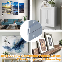 Support mural en alliage d'aluminium en forme de Z pour cadres photo, tableaux et panneaux de placards