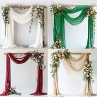 Decoraciones de Boda al por Mayor, Arco de Gasa Decorativo, Cortinas de Fondo para Eventos de Boda de Acrílico y Cristal, Estilo Europeo para Fiestas
