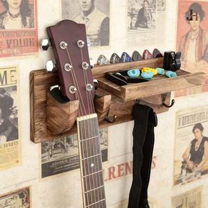 Soporte de pared para guitarra de madera, violín, erhu y ukelele, estante de almacenamiento para instrumentos musicales de madera maciza - Product Image 1
