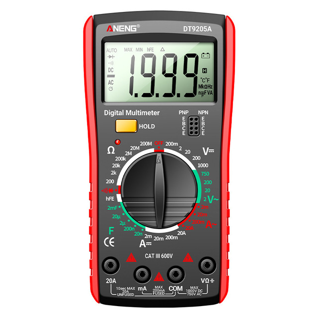 DT9205A multimeter high-precision digital multimeter multi-function anti-burn household maintenance electrician Multimeter