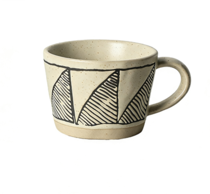 Mug peint à la main-petite fleur bleue