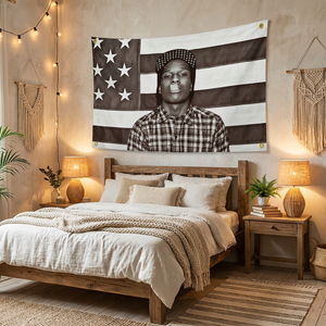 Affiche ASAP <span class=keywords><strong>Rocky</strong></span> avec drapeau 3x5 pieds, Rakim Mayers en chemise à carreaux, impression artistique de musique rap hip hop, OEM ODM - Product Image 1