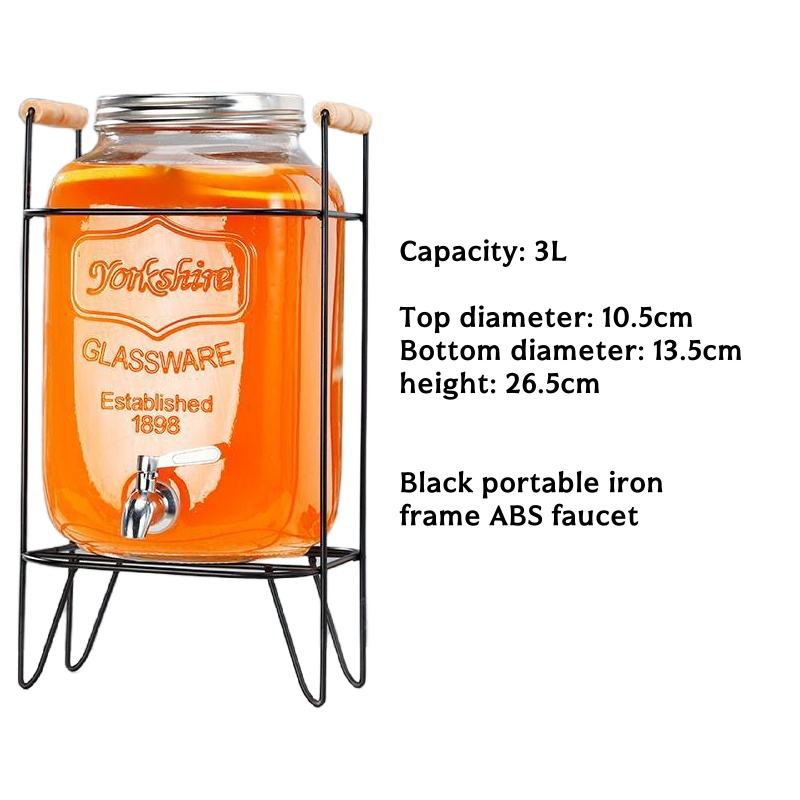 Robinet transparent 3L en inox + support métallique