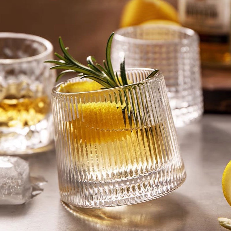 Rotary Whiskey glasses cup personality tumbler Old Fashioned glass wine cup