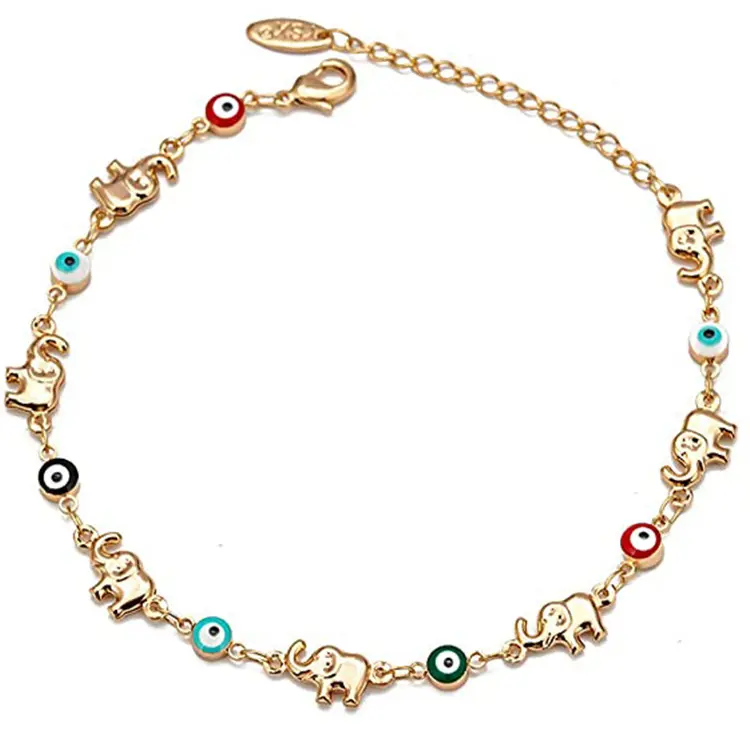 Hot sale bulk amulets devil's eye baby elephant bracelet for women jewelry
