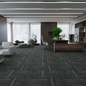 定制高端50*50商务办公会议室地毯砖编织尼龙地毯PVC底背方形家居