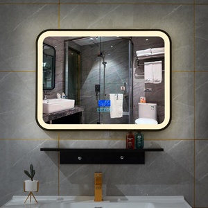Hotel In Metallo Nero <span class=keywords><strong>Cornice</strong></span> di Tocco LED <span class=keywords><strong>Bagno</strong></span> <span class=keywords><strong>Specchio</strong></span> cosmetico con Luci - Product Image 2