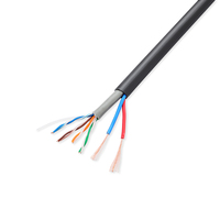 Cable de Red para Exteriores UTP Cat5e de Cobre Cat6a con Cable Eléctrico de 2 Hilos para Control de CCTV