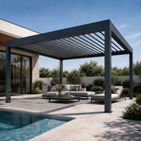 Pergola extérieure motorisée Junsu avec toit à lames en aluminium imperméable 4*3m, gazebo pour jardin, patio, cour