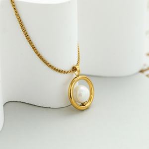 Collar de Perlas de Agua Dulce de Acero Inoxidable Personalizado al por Mayor 2024, Cadenas Chapadas en Oro de Moda, Resistentes al Deslustre - Product Image 6