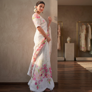 Boutique indienne Bollywood Designer Imprimé Saree Exclusif FAncy Dernière Georgette Qualité Premium Saree sari Qualité Premium - Product Image 3