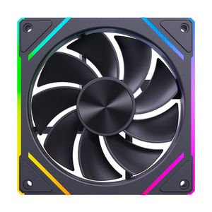 SNOWMAN PWM 제어 블랙 ARGB <span class=keywords><strong>PC</strong></span> 팬 120mm 5V 3 핀 주소 지정 가능 RGB LED 컴퓨터 케이스 및 CPU 라디에이터 용 저소음 냉각 - Product Image 1