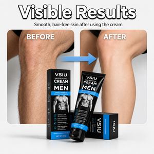 Crème dépilatoire douce et indolore VSIU pour hommes 120g, longue durée, pour toutes les zones du corps masculin : poitrine, bras, jambes - Product Image 4