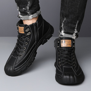 Men Winter Ankle Boots Genuine Leather Plush Lining Rubber Outsole Anti-Slippery Snow Boots - Product Image 2