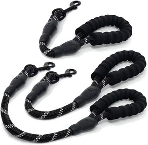 Laisse courte pour chien, 3 tailles, laisse courte en nylon avec poignée rembourrée - Product Image 1