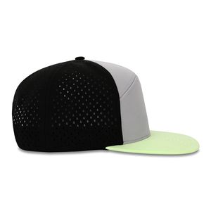 Chapeaux de golf de performance découpés au laser imperméables à logo personnalisé à 7 panneaux Chapeau de sport à séchage rapide à bord plat - Product Image 4