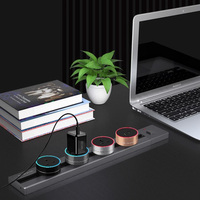 Prise de piste de puissance murale de surface populaire, prise britannique d'alimentation cachée intelligente de cuisine 3M prise de piste USB avec lumière LED
