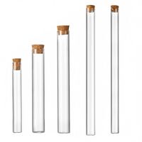 Tube à encens cylindrique en verre transparent 5g 10g 20g, longs et courts, pour bois d'agar et bois de santal, avec bouchon à vis et fond plat, 100 pièces