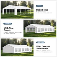 Tente de réception extérieure robuste en PVC 20x40 pieds avec parois latérales amovibles, résistante aux UV et au vent, abri blanc pour événements, mariages, anniversaires, extérieur