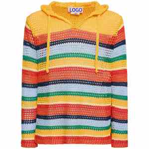 เสื้อสเวตเตอร์ขนสัตว์มีฮู้ดสำหรับผู้ชายเสื้อสเวตเตอร์ผ้าฝ้ายแขนยาวแบบสวมหัวผ้าแจ็คการ์ดออกแบบได้ตามต้องการ - Product Image 1