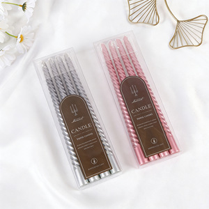 Bougies coniques colorées en boîte, bougies à longue tige, bougies scintillantes, décoration romantique pour mariage, restaurant, ambiance pour séance photo - Product Image 3