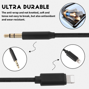 Câble audio pour voiture <span class=keywords><strong>Jack</strong></span> 3,5 mm pour <span class=keywords><strong>iPhone</strong></span> 14 <span class=keywords><strong>13</strong></span> 12 X Adaptateur de transfert audio Mâle vers Mâle Câble AUX 1M Casque - Product Image 5