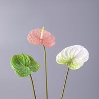 Idée cadeau pour la fête des mères Objets décoratifs pour la maison Real Touch Single Artificial Flamingo Anthurium Flower