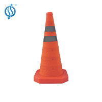 Pylons gonflables de construction led en PVC jaune, cônes de circulation pliants et recyclés, cônes de stationnement de signal de chapeau lumineux