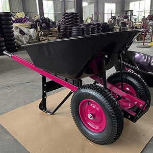 WH6611 Heavy Duty Garden Construction Wheelbarrow <strong>Wheel</strong> <strong>Barrow</strong> with Load 180kg 90L 16X4 Inch Pneumatic <strong>Wheel</strong> - Product Image 2