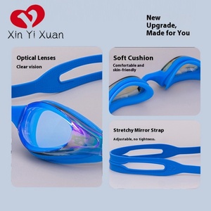 Lunettes de natation unisexes pour adultes en gros d'usine, modèle YL1200, silicone PC HD, étanches, anti-buée - Product Image 2