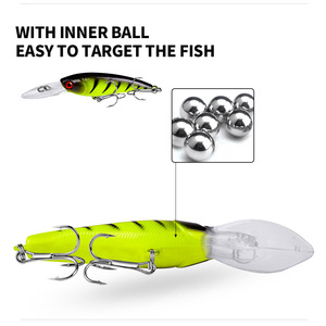 Leurre flottant crankbait 90 mm 8,3 g 10 couleurs avec hameçons triples oscillants pour la pêche au bar, au poisson-chat en rivière et en mer - Leurre minnow en ABS - Product Image 5