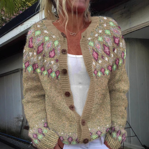 Jerseys cárdigan informales personalizados del fabricante para <span class=keywords><strong>mujer</strong></span> estilos <span class=keywords><strong>de</strong></span> botones <span class=keywords><strong>de</strong></span> temporada <span class=keywords><strong>de</strong></span> invierno - Product Image 3