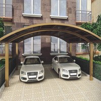 Carport en aluminium polycarbonate avec toit arqué/abri de voiture PC solide