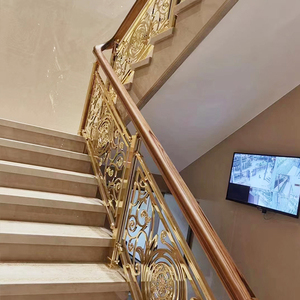 Thiết kế chuyên nghiệp ban công nhôm lan can đúc nhôm lan can mạ Vàng lan can cầu thang lan can cầu thang lan can - Product Image 5