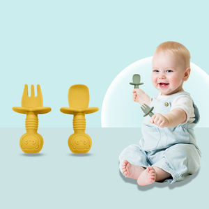 Ensemble de cuillères et de fourchettes pliables en silicone de qualité alimentaire pour bébé Ustensiles d'alimentation pour nourrissons de première étape non déformables avec motif animal - Product Image 6