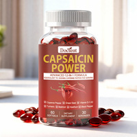 Complément de Capsaïcine Docteat : Gélules Molles de Cayenne Mélangées avec Extrait de Pépins de Raisin, Curcuma, Betterave, Aubépine et Poivre Noir