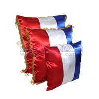 Coussin d'inauguration avec franges, 100% soie tissée, respirant, enduit de PU