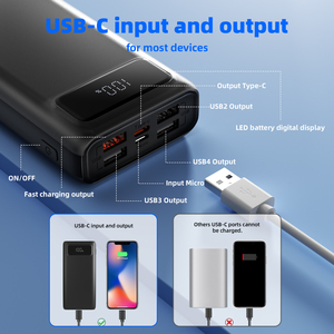 Cargador Portátil, <span class=keywords><strong>Banco</strong></span> de Energía con 4 Salidas USB, 20000mAh, Carga Rápida para Laptops y Teléfonos, con Luces de Emergencia - Product Image 3