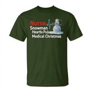 T-shirt de Noël pour infirmière, bonhomme de neige, battement de cœur, pulsation, cadeau de Noël - Product Image 2