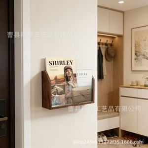 Wooden Magazine <b>Storage</b> Box Wall Mounted Solid Wood Office <b>File</b> Rack For Home Or Office Use - Product Image 3