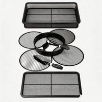 Tamis de jardin en PVC noir tressé, anti-rouille, pour galets et pierres, tamis à compost, aménagement paysager, qualité professionnelle