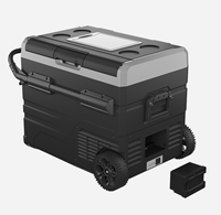 Réfrigérateur de voiture à double zone TWW55 avec batterie amovible 12V/24V DC, congélateur portable pour fruits et boissons