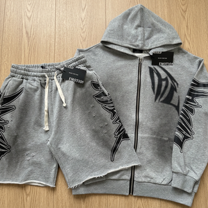 Meichao MIXED EMOTION – Cardigan à capuche en polaire respirante 100 % nylon, imprimé effet vieilli, patchwork, design 2-en-1 pour homme - Product Image 3