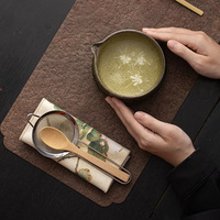 Ensemble de 4 ustensiles japonais durables en céramique pour la préparation du matcha : bol à thé, fouet à thé, support pour fouet, brosse à thé, cuillère à thé, accessoires