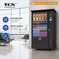 Distributeur automatique de boissons et de snacks en métal pour l'extérieur, avec refroidissement par compresseur et écran de 5 pouces, pour les entreprises