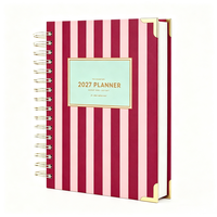 Agenda personnalisé 2027, couverture rigide à double spirale, carnet rayé, agenda personnalisé avec dorure à chaud, cadeau