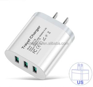 หัวชาร์จมือถือแบบติดผนัง 3 พอร์ต USB ชาร์จเร็ว สำหรับ Samsung Huawei - Product Image 1
